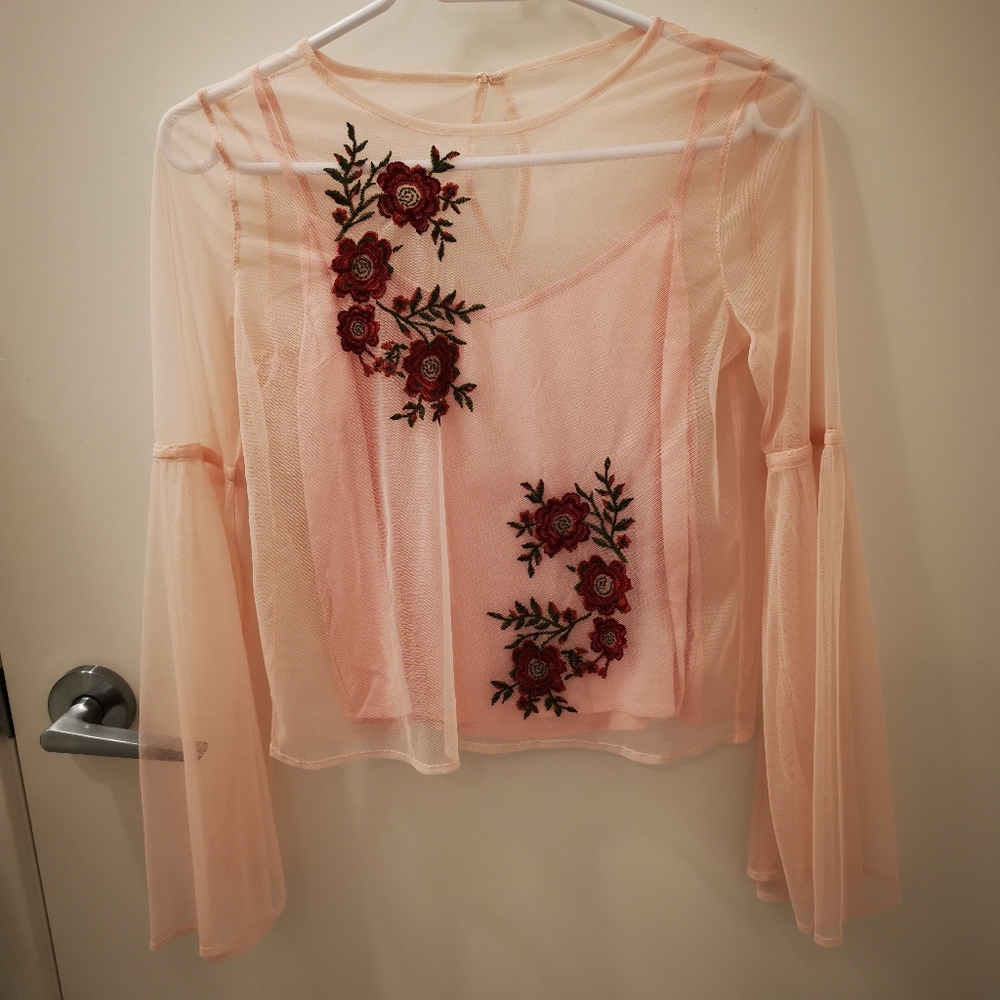 NWOT Hollister mesh light pink tank top